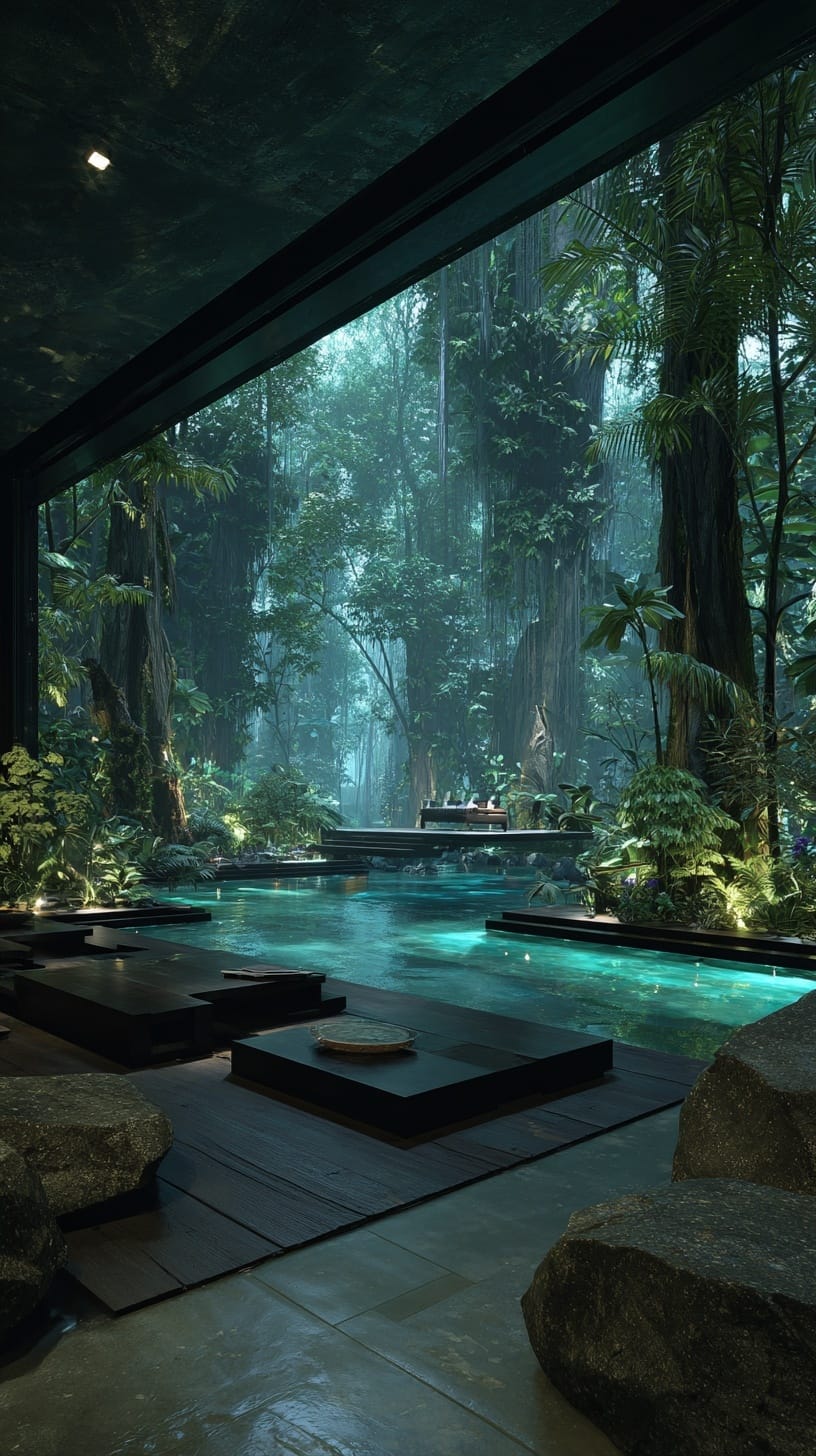 Rainforest villa, cinematic magic