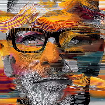 Image of: Mysterious glitchy digital portrait