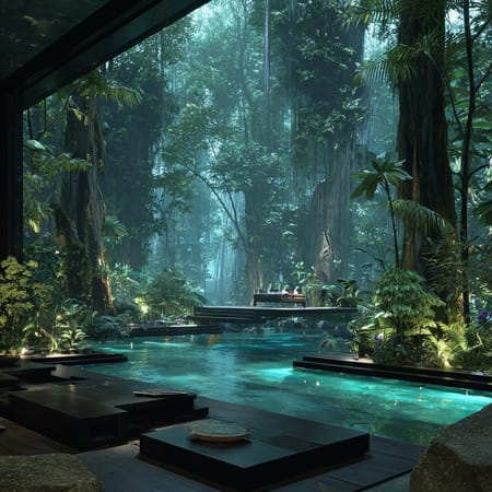 Image of: Rainforest villa, cinematic magic