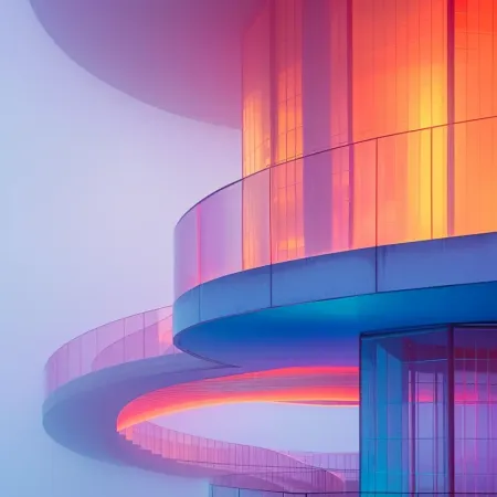 Image of: Pink building view, macro shot