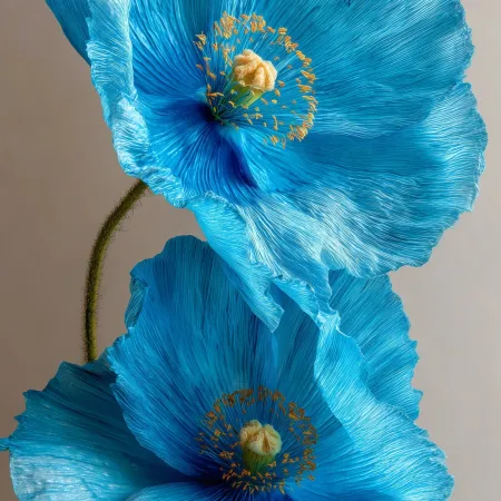 Image of: Tiffany blue poppies detail